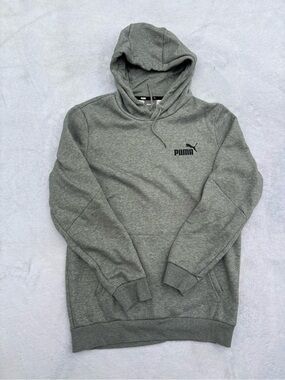 Puma Gray Pullover Hoodie with Small Logo